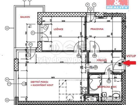 Pronájem bytu 3+kk, Praha - Stodůlky, Eberlova, 55 m2