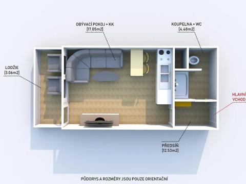 Pronájem bytu 1+kk, Horní Bříza, U Vrbky, 25 m2