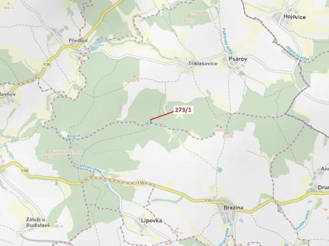 Dražba lesa, Psárov, 2941 m2