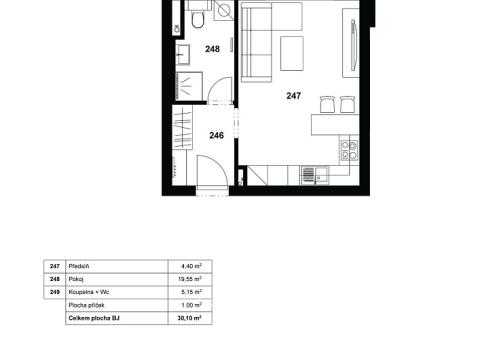 Pronájem bytu 1+kk, Hodonín, Žižkova, 30 m2