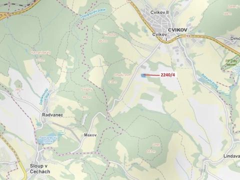 Dražba lesa, Cvikov, 8809 m2