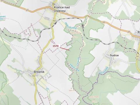 Dražba lesa, Březník, 885 m2