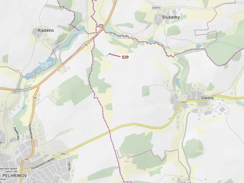 Dražba pozemku, Olešná, 414 m2