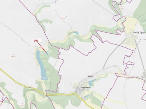 Dražba lesa, Mladoňovice, 961 m2