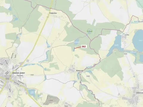 Dražba lesa, Trhové Sviny, 2498 m2