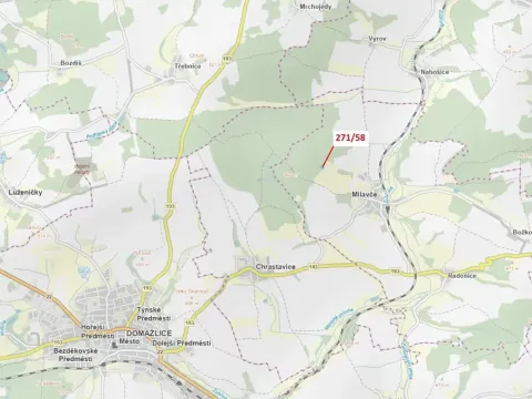 Dražba lesa, Milavče, 2102 m2