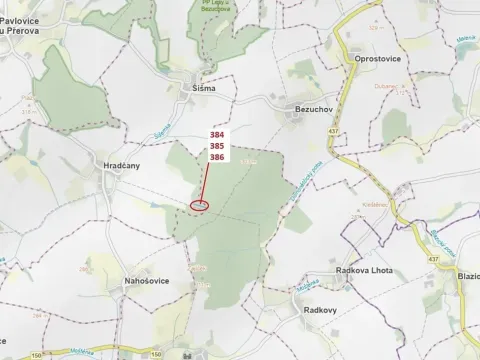 Dražba lesa, Hradčany-Kobeřice, 3483 m2