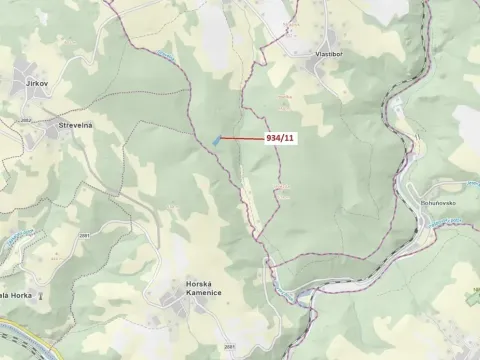 Dražba lesa, Jílové u Držkova, 3439 m2