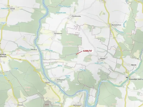 Dražba lesa, Hosty, 1729 m2