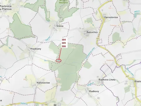 Dražba lesa, Hradčany-Kobeřice, 3483 m2