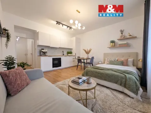 Pronájem bytu 1+kk, Praha - Vršovice, Petrohradská, 30 m2