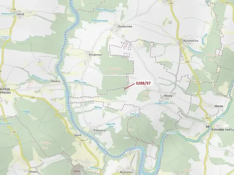 Dražba lesa, Hosty, 1729 m2